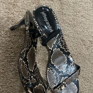 Jeffrey Campbell Black and Brown Heeled Sandals